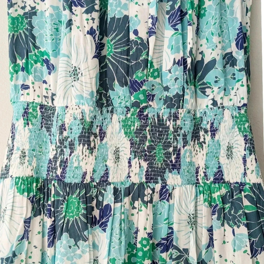 Poupette St. Barth Ambra Dress in Aqua Floral - Picture 6 of 8